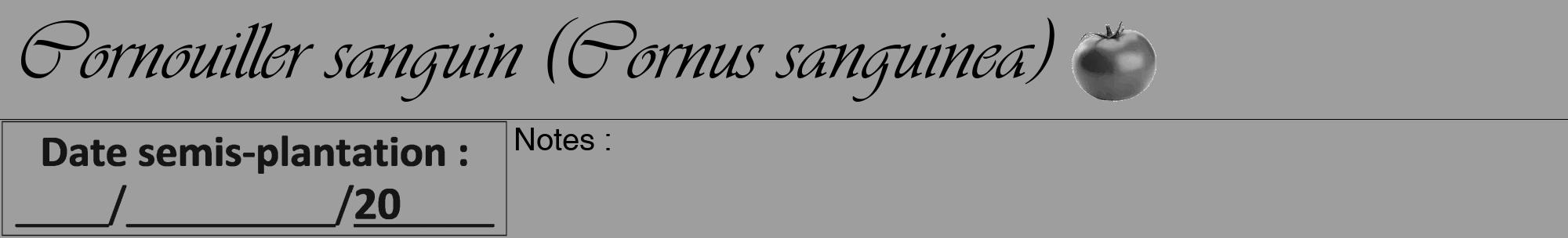 Étiquette de : Cornus sanguinea - format a - style noire42viv avec comestibilité simplifiée