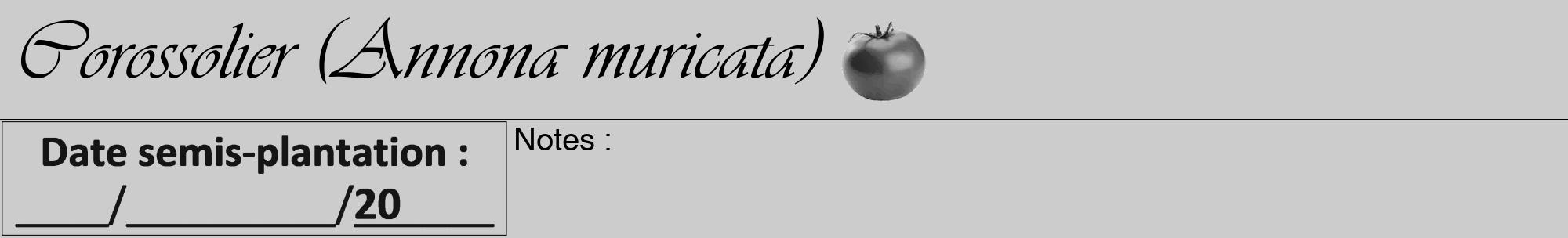 Étiquette de : Annona muricata - format a - style noire0viv avec comestibilité simplifiée