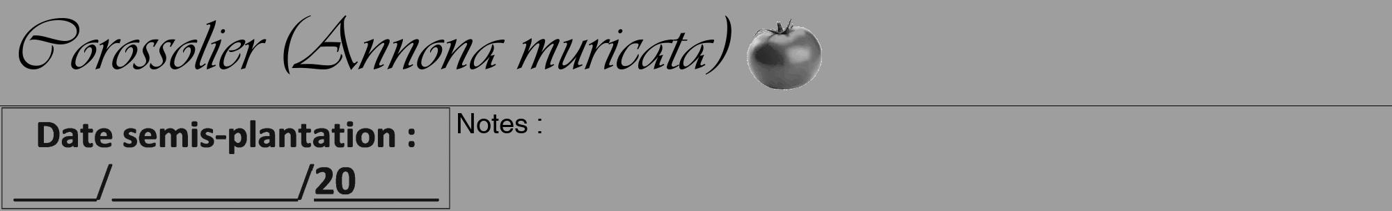 Étiquette de : Annona muricata - format a - style noire23basiqueviv avec comestibilité simplifiée