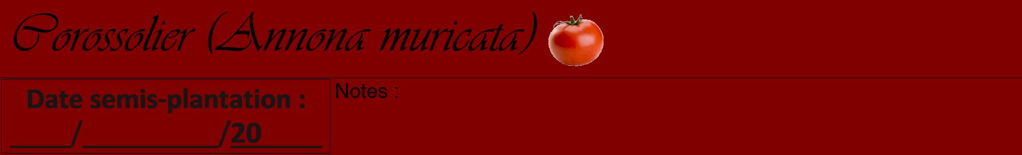Étiquette de : Annona muricata - format a - style noire29viv avec comestibilité simplifiée