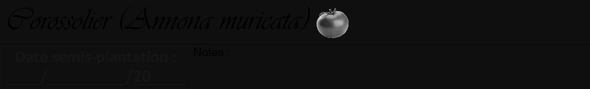 Étiquette de : Annona muricata - format a - style noire7viv avec comestibilité simplifiée