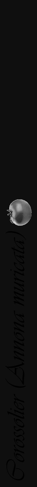Étiquette de : Annona muricata - format a - style noire7viv avec comestibilité simplifiée - position verticale