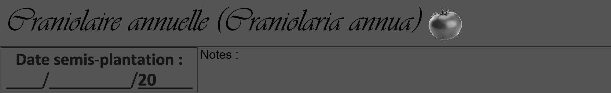Étiquette de : Craniolaria annua - format a - style noire30viv avec comestibilité simplifiée