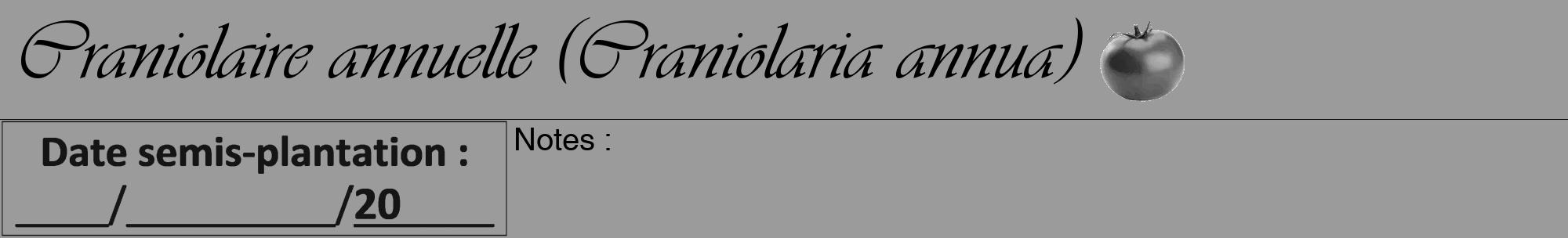 Étiquette de : Craniolaria annua - format a - style noire52viv avec comestibilité simplifiée