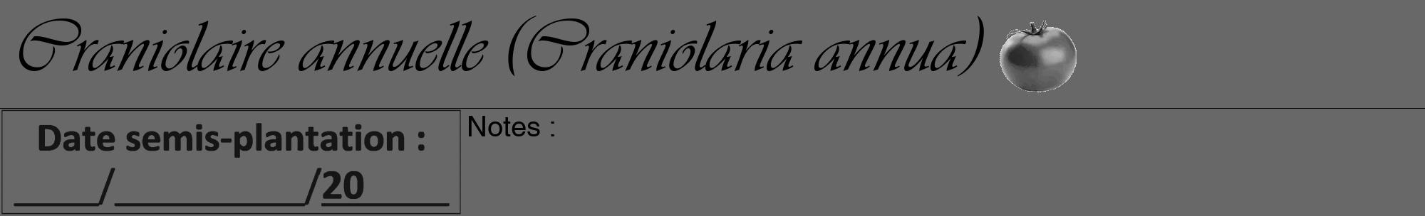 Étiquette de : Craniolaria annua - format a - style noire6viv avec comestibilité simplifiée