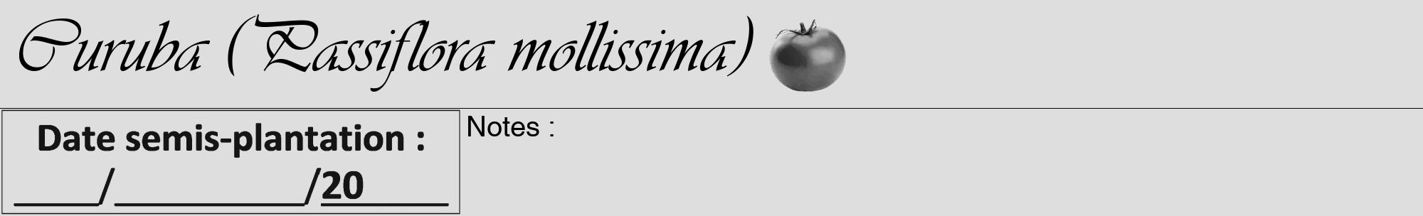 Étiquette de : Passiflora mollissima - format a - style noire20viv avec comestibilité simplifiée