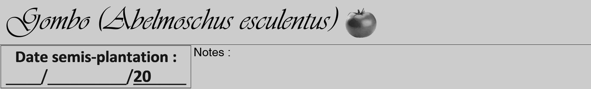 Étiquette de : Abelmoschus esculentus - format a - style noire0viv avec comestibilité simplifiée