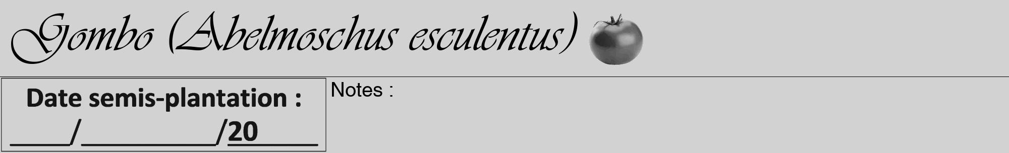 Étiquette de : Abelmoschus esculentus - format a - style noire14viv avec comestibilité simplifiée