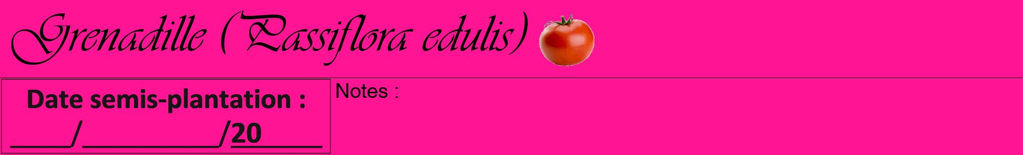 Étiquette de : Passiflora edulis - format a - style noire43basiqueviv avec comestibilité simplifiée
