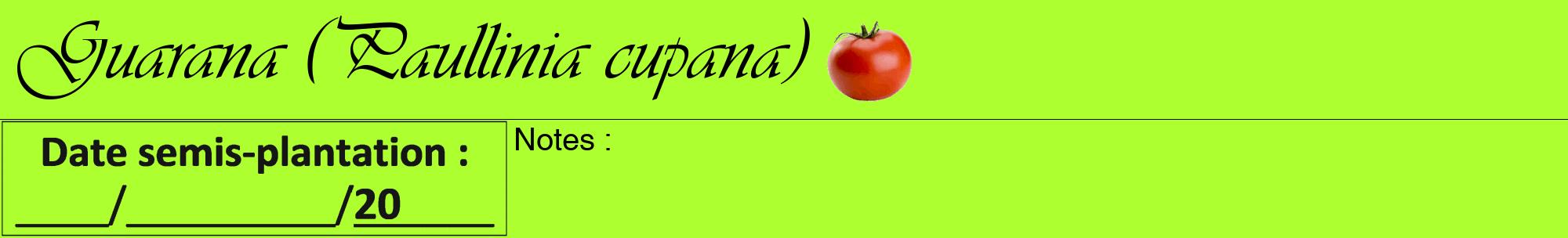 Étiquette de : Paullinia cupana - format a - style noire17viv avec comestibilité simplifiée