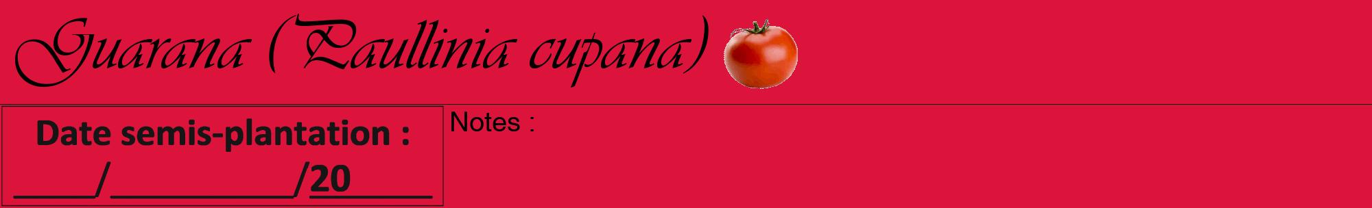 Étiquette de : Paullinia cupana - format a - style noire36viv avec comestibilité simplifiée