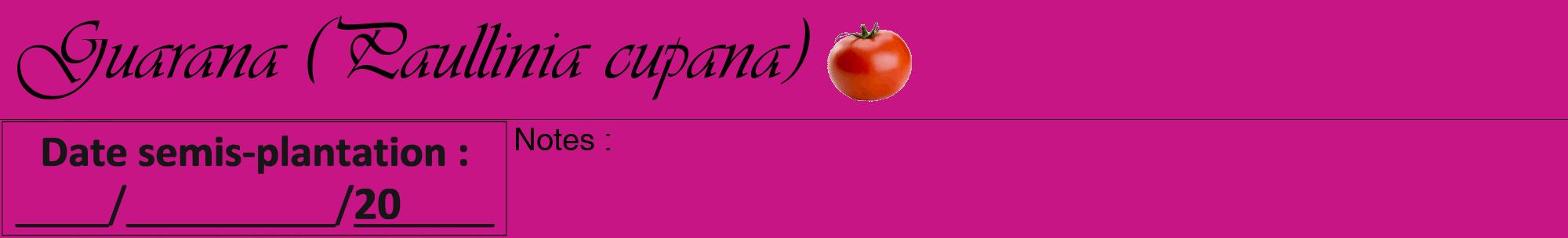 Étiquette de : Paullinia cupana - format a - style noire45viv avec comestibilité simplifiée