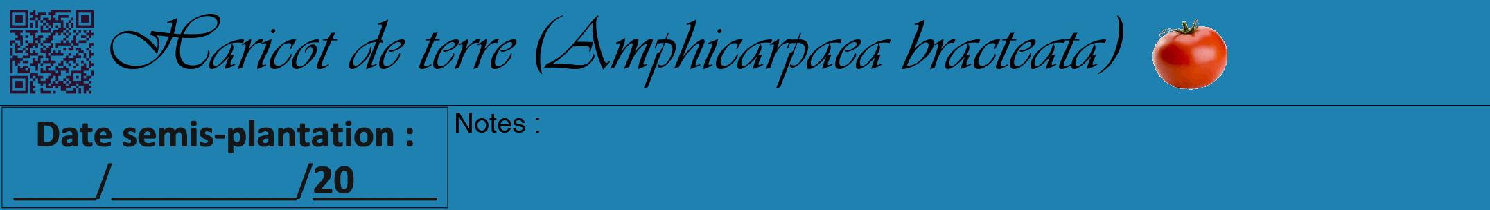 Étiquette de : Amphicarpaea bracteata - format a - style noire6viv avec qrcode et comestibilité simplifiée