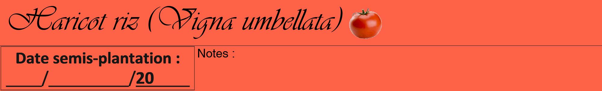 Étiquette de : Vigna umbellata - format a - style noire25viv avec comestibilité simplifiée