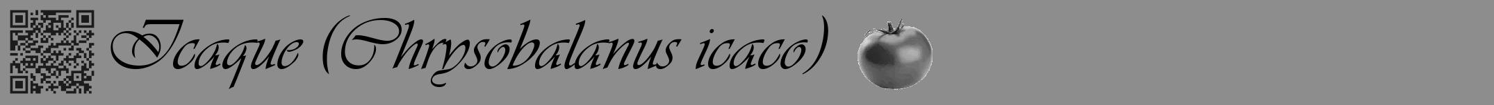 Étiquette de : Chrysobalanus icaco - format a - style noire2viv avec qrcode et comestibilité simplifiée