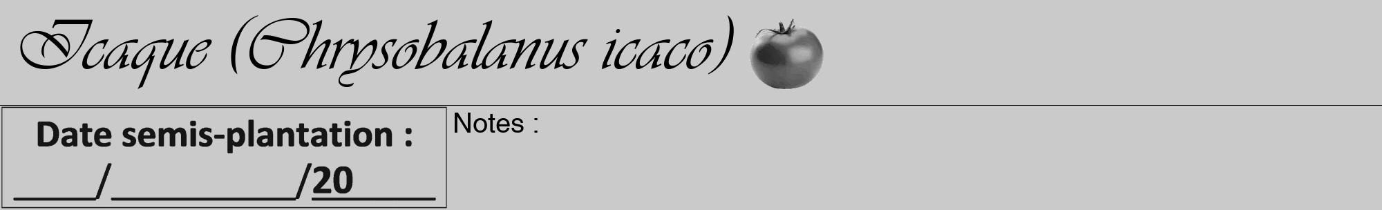 Étiquette de : Chrysobalanus icaco - format a - style noire21viv avec comestibilité simplifiée