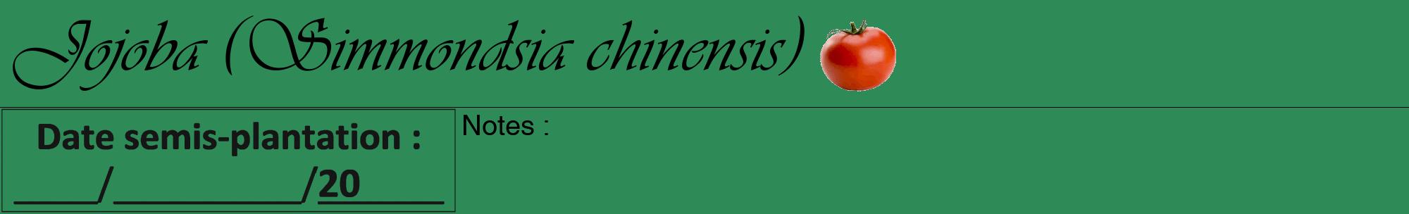 Étiquette de : Simmondsia chinensis - format a - style noire11viv avec comestibilité simplifiée