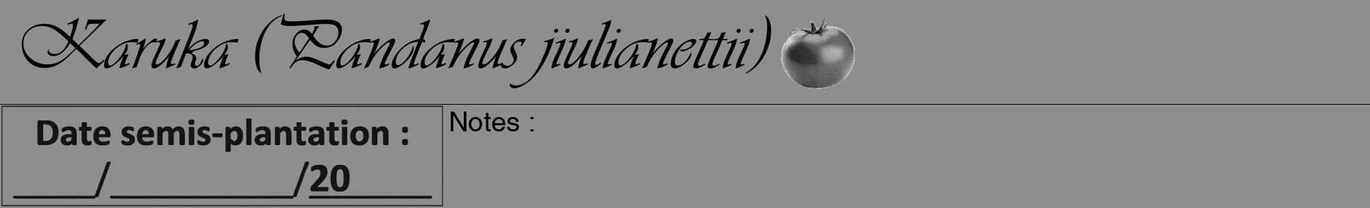 Étiquette de : Pandanus jiulianettii - format a - style noire25viv avec comestibilité simplifiée