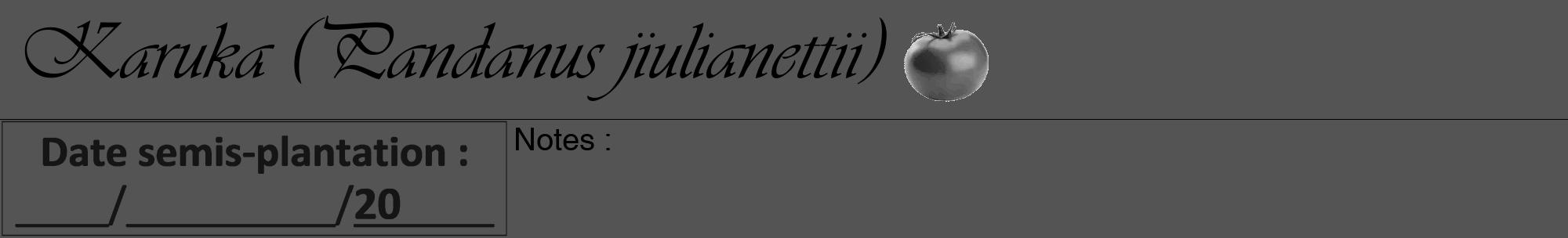 Étiquette de : Pandanus jiulianettii - format a - style noire36viv avec comestibilité simplifiée