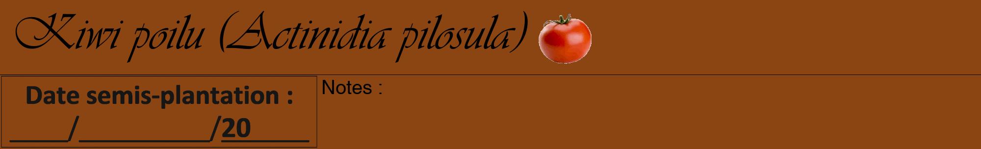 Étiquette de : Actinidia pilosula - format a - style noire30viv avec comestibilité simplifiée