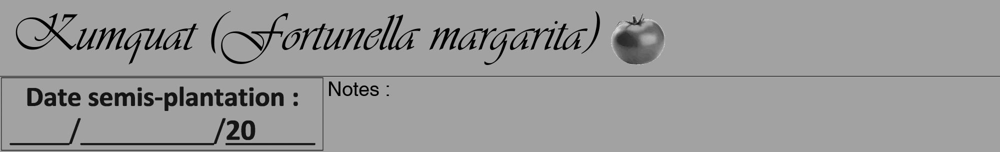 Étiquette de : Fortunella margarita - format a - style noire38viv avec comestibilité simplifiée