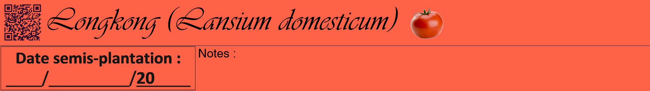 Étiquette de : Lansium domesticum - format a - style noire25viv avec qrcode et comestibilité simplifiée