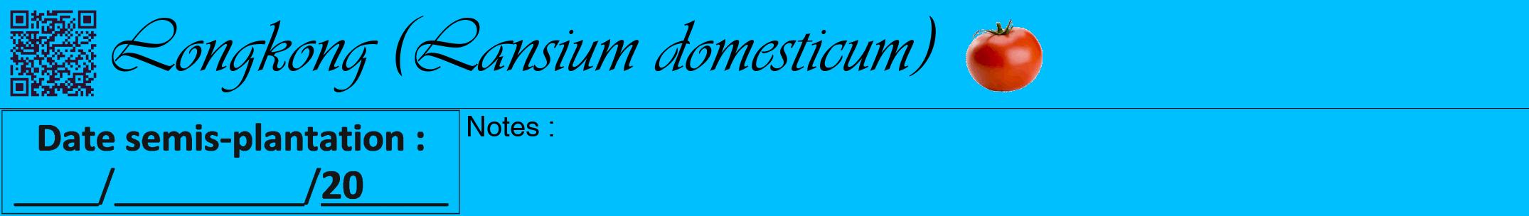 Étiquette de : Lansium domesticum - format a - style noire2viv avec qrcode et comestibilité simplifiée