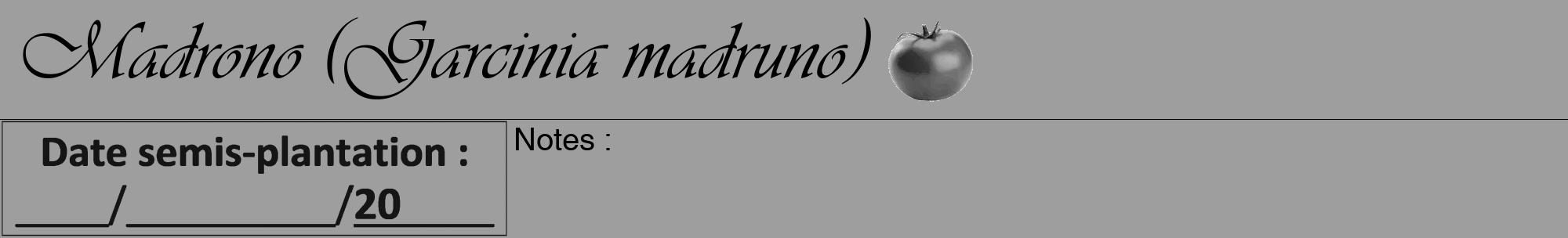 Étiquette de : Garcinia madruno - format a - style noire23basiqueviv avec comestibilité simplifiée