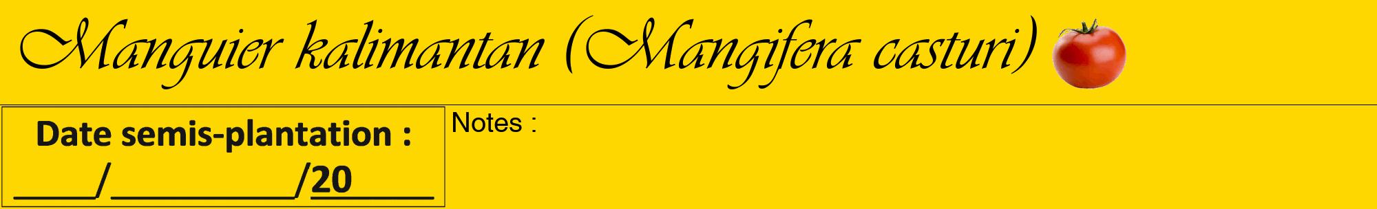 Étiquette de : Mangifera casturi - format a - style noire21viv avec comestibilité simplifiée