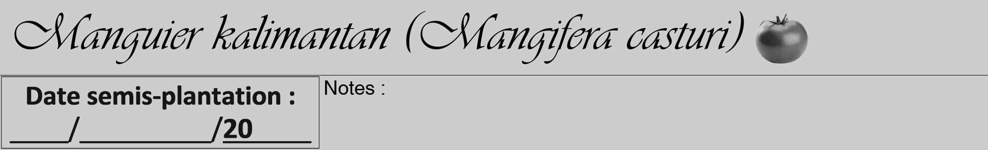 Étiquette de : Mangifera casturi - format a - style noire41viv avec comestibilité simplifiée