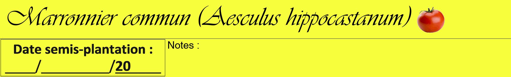 Étiquette de : Aesculus hippocastanum - format a - style noire18viv avec comestibilité simplifiée