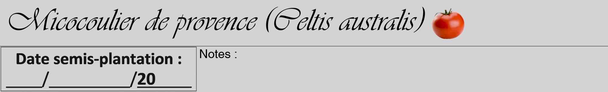 Étiquette de : Celtis australis - format a - style noire56viv avec comestibilité simplifiée