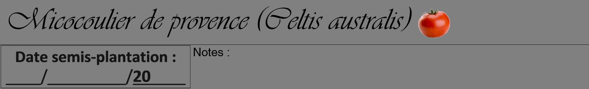 Étiquette de : Celtis australis - format a - style noire57viv avec comestibilité simplifiée