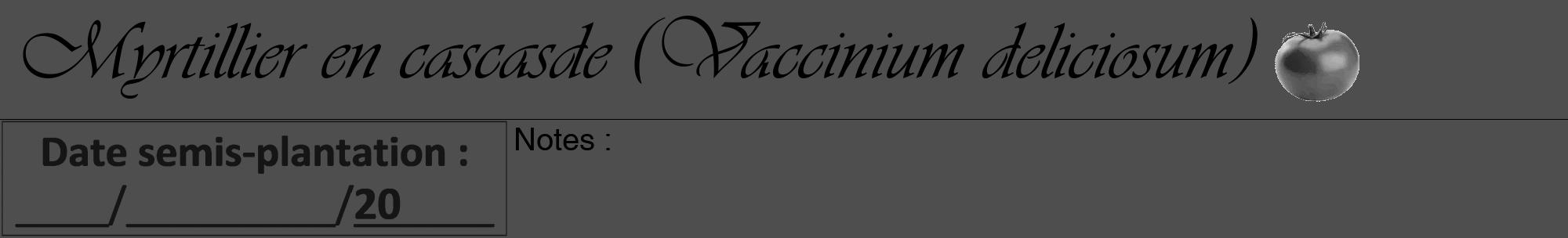Étiquette de : Vaccinium deliciosum - format a - style noire33viv avec comestibilité simplifiée