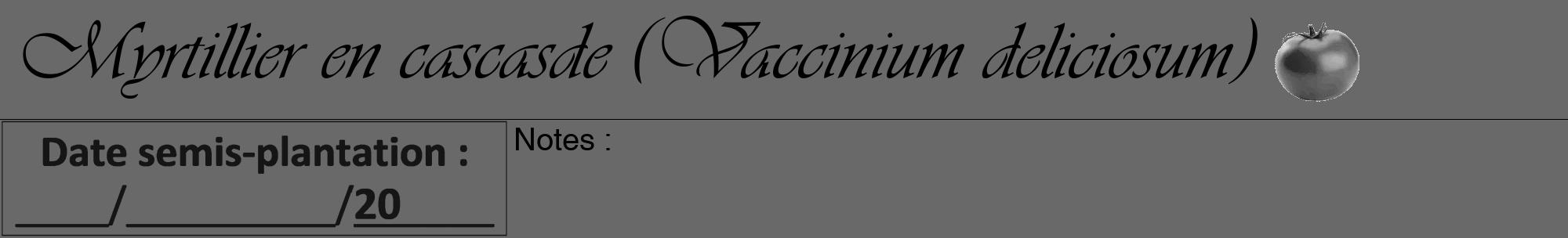 Étiquette de : Vaccinium deliciosum - format a - style noire51viv avec comestibilité simplifiée
