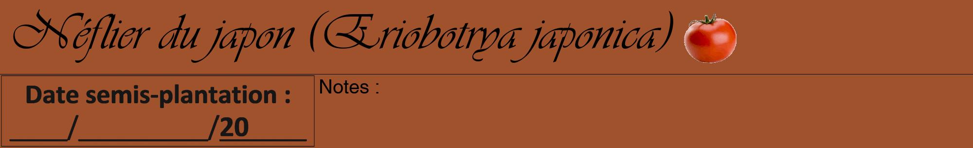 Étiquette de : Eriobotrya japonica - format a - style noire32viv avec comestibilité simplifiée
