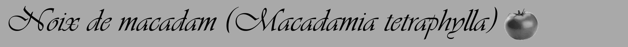 Étiquette de : Macadamia tetraphylla - format a - style noire13viv avec comestibilité simplifiée