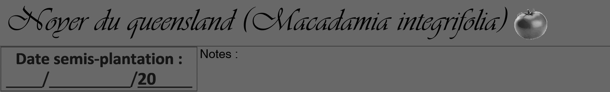 Étiquette de : Macadamia integrifolia - format a - style noire43basiqueviv avec comestibilité simplifiée