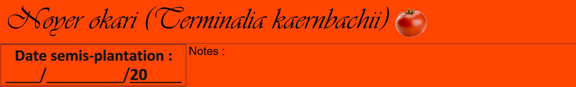 Étiquette de : Terminalia kaernbachii - format a - style noire26viv avec comestibilité simplifiée