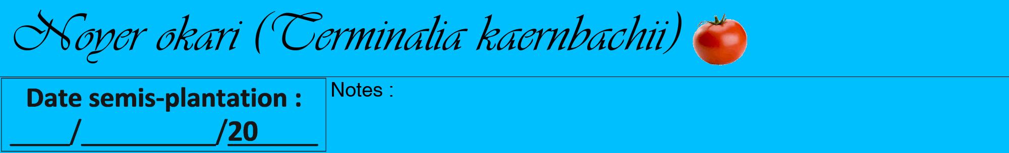 Étiquette de : Terminalia kaernbachii - format a - style noire2viv avec comestibilité simplifiée