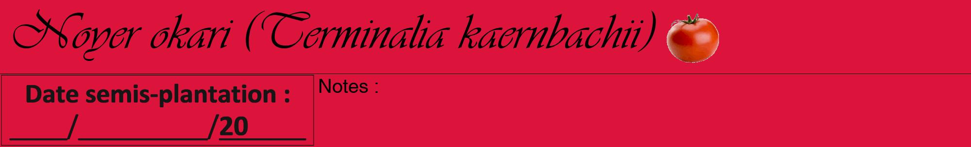 Étiquette de : Terminalia kaernbachii - format a - style noire36viv avec comestibilité simplifiée