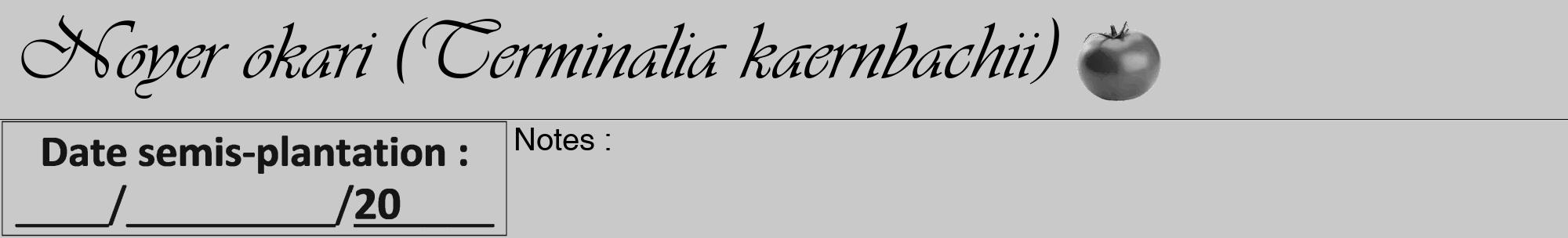Étiquette de : Terminalia kaernbachii - format a - style noire54viv avec comestibilité simplifiée