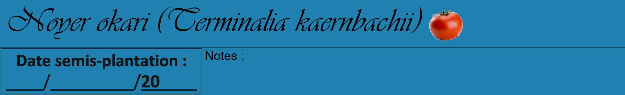 Étiquette de : Terminalia kaernbachii - format a - style noire6viv avec comestibilité simplifiée