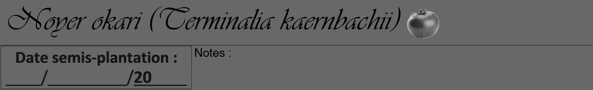 Étiquette de : Terminalia kaernbachii - format a - style noire6viv avec comestibilité simplifiée