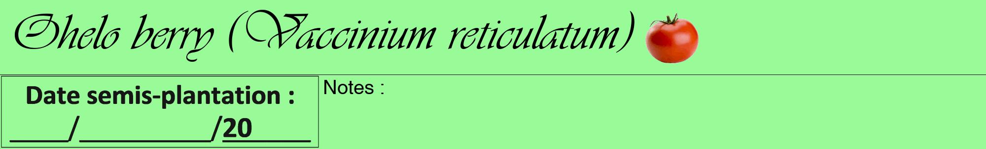 Étiquette de : Vaccinium reticulatum - format a - style noire14viv avec comestibilité simplifiée