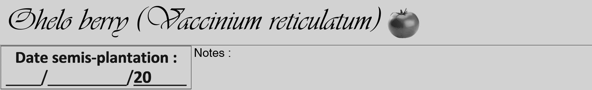Étiquette de : Vaccinium reticulatum - format a - style noire14viv avec comestibilité simplifiée