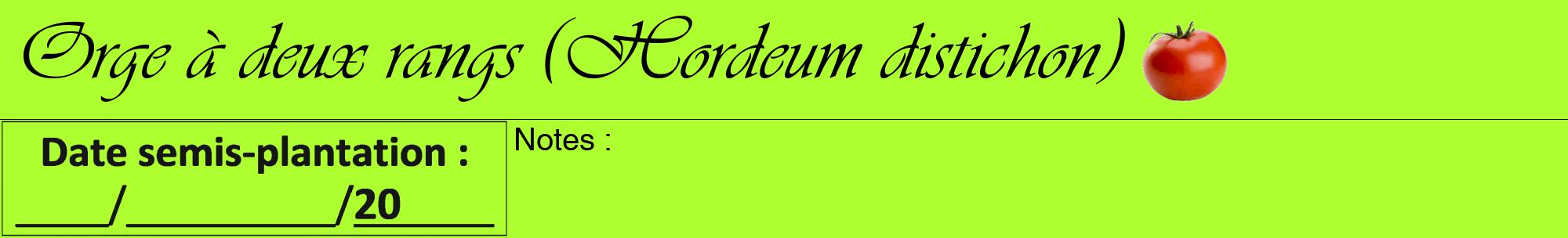 Étiquette de : Hordeum distichon - format a - style noire17viv avec comestibilité simplifiée