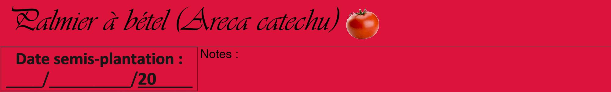 Étiquette de : Areca catechu - format a - style noire36viv avec comestibilité simplifiée