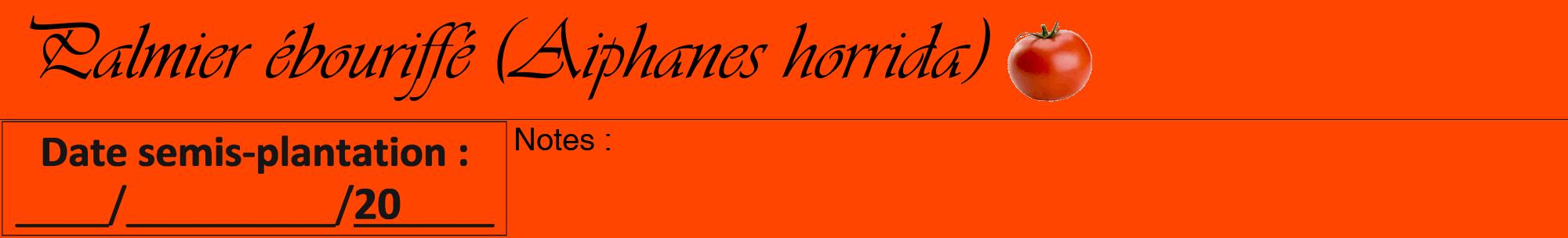 Étiquette de : Aiphanes horrida - format a - style noire26viv avec comestibilité simplifiée