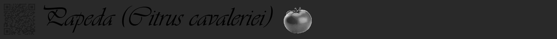 Étiquette de : Citrus cavaleriei - format a - style noire34simpleviv avec qrcode et comestibilité simplifiée